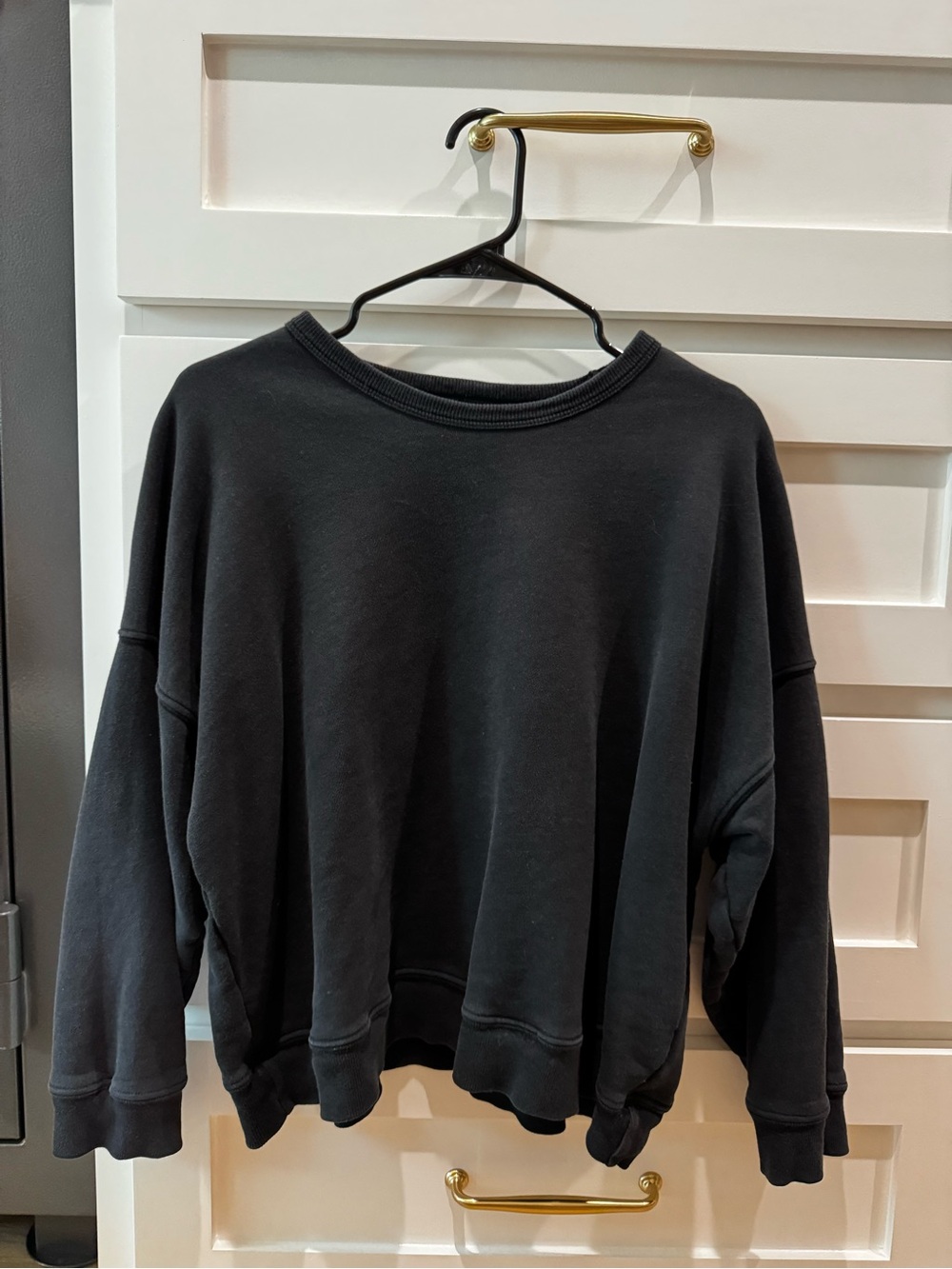 THE GREAT. Black Pullover Sweatshirt